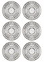 Hermia DNR0080 Juego de Platos de Servicio Porcelana Blancos 27 cm 6 Piezas